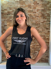 Load image into Gallery viewer, Charcoal Flight Wings Ladies Tank (Front)