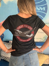 Load image into Gallery viewer, Charcoal Ladies Airplane Logo T (Back)
